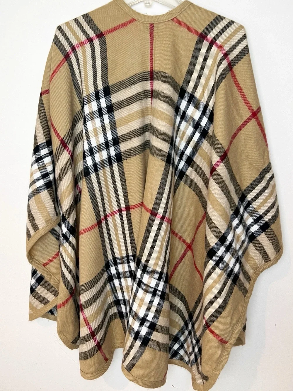 V. Fraas Plaid Shawl Blanket Cape Wrap Academia Preppy Office